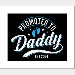 Dad Est 2024 Soon To Be Dad Promoted To Daddy Fathers Day Posters and Art